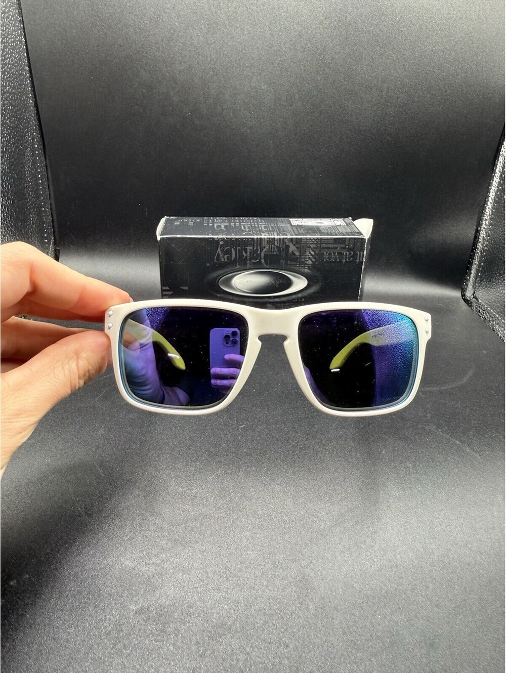 Oakley Holbrook Matte White/Violet Iridium Lenses OO9102-05